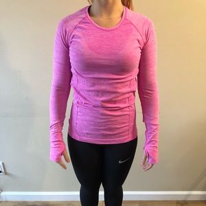 Pink dri-fit long sleeve work out shirt